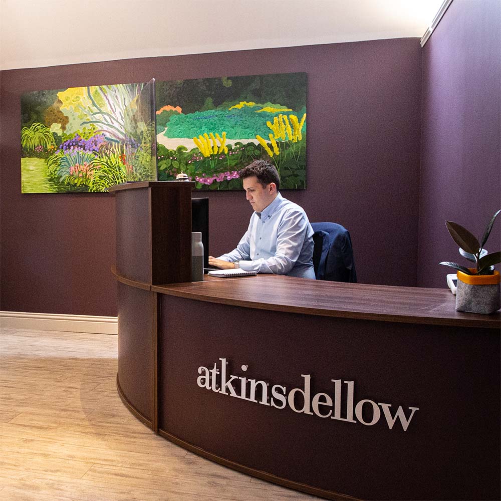 The Atkins Dellow LLP head office at Low Green Barn, Nowton, Bury St Edmunds, the Suffolk barn that houses the firm’s administration centre beside Nowton Park.